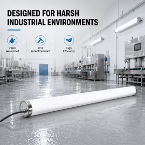 Emergency IP65 Sensor Waterproof Vapor Tight Industrial Workshop Linear Dali Dimming Garage Lighting LED Tri Proof Light Fixture
