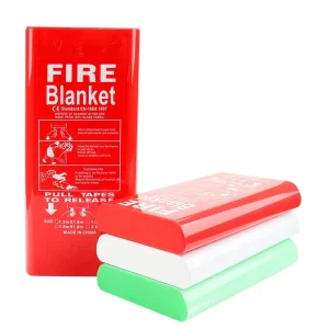 Emergency Kitchen Fire Blanket 1.5m PVC Hard Box 0.43mm Fiberglass Pull Tape CE EN1869 Certified