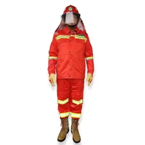 Emergency Rescue Orange Aramid Split Style Forest Protective Suit Fire Fighting Uniform with Helmet Glove and Boot Category 4