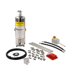 European Commercial Kitchen Fire Suppression System Stainless Steel Wet Chemical Agent Wall Mounted Prevents Grease Fires