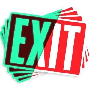 Exit Sign Stickers Fluorescent Ideal Illuminated Emergency Exit Signs for Business Office Photoluminescent and UV Protected