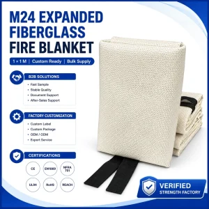 Expanded Fiberglass Emergency Fire Blanket 1M x 1M Heat Isolation Safety Blanket
