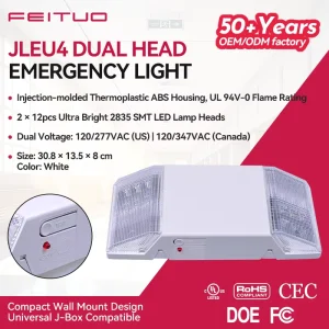 FEITUO LED Emergency Light Durable Emergency Light Dual Head Emergency Light for Garage Passage Emergency Lighting Scenarios