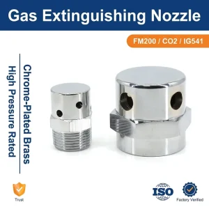 FM200 Gas Fire Extinguishing Nozzle High Pressure Chrome Plated Discharge Head for CO2 & IG541 Fire Suppression System