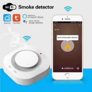 FY876 Tuya ZigBee Smoke Detector Smart Life Notification Interconnected Fire Alarm Wireless Smoke Sensor for Home Safety