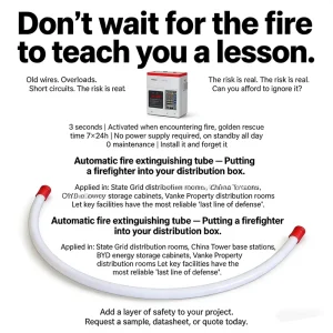 Factory Automatic Fire Extinguishing Pipe System Suitable for Batteries and Electrical Cabinets