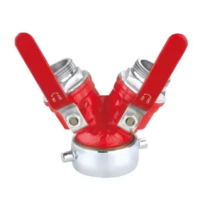 Factory Brass 2 Way Y Connection Water Divider Ball Valve Fire Hydrant (Siamese Leader Line) Firefighting Equipment Accessories