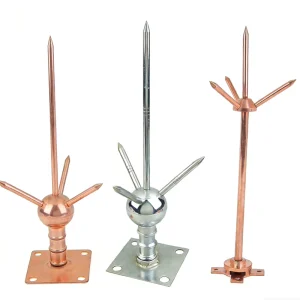 Factory Cooper Air Termination Taper Pointed System Lightning Protection Copper Lightning Arrester Lighting Rod BS EN