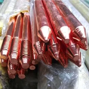 Factory Copper Clad Earth Rod Threaded Copper Bonded Steel Earthing Material Supplier for Lightning Protection