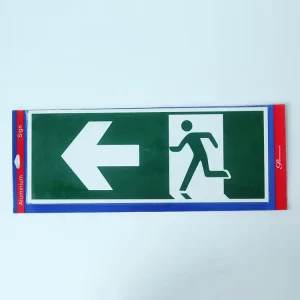 Factory Direct Aluminum Custom High Luminous Fire Exit Safety Signs With Adhesive