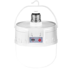 Factory Direct E27 Threaded Port IP65 Rated LED Emergency Light Rechargeable Camping Lamp with Type-C Charging