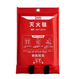 Factory Direct EN1869 Certified 1m X 1m Portable Easy Operation Emergency Fireproof Fiberglass Fire Blanket for
