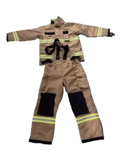 Factory Flame Resistant Fireman Suit Heat Insulation Firefighting Protective Khaki Fire Turnout Gear Suspender Pants