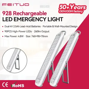 Factory OEM Rechargeable LED Emergency Light Exit Sign Portable ABS Emergency Lamp for Power Failure and Blackout