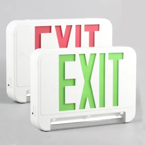Factory Price Plastic Red/Green Exit Sign with LED Lights on Side and Rechargeable 90mins Ni-Cd Battery Pack