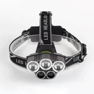Factory Waterproof IP65 90 Degree Adjustment 6 Modes USB Rechargeable Night Running Fishing Riding ABS LED Flashlight 3LED+2COB