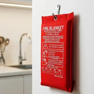 Fiberglass Fire Blanket EN1869 CE Certified 1M1M 39Inch 430gsm 550C Resistant for Home Kitchen Industrial Fire Safety Protection