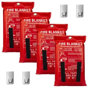Fiberglass Fire Blanket Emergency for People Flame Retardant Fireproof Survival Safety Kitchen Fireplace Car Office Warehouse