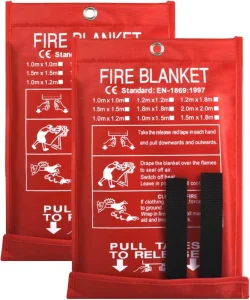 Fiberglass Fire Blanket Fire Suppression Blanket for Kitchen Bedroom Emergency Safety White Silicon Coated Oxford