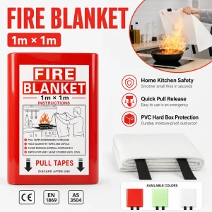 Fiberglass Fire Blanket OEM PVC Hard Box 1*1m CE EN1869 AS 3504 Factory Supplier