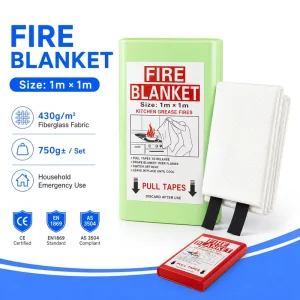 Fiberglass Fire Blanket PVC Hard Box 1*1m CE EN1869 Factory Direct Export