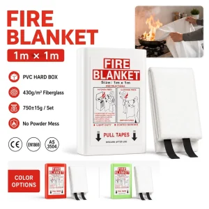 Fiberglass Kitchen Fire Blanket PVC Hard Case 1*1m CE Approved EN1869 Standard Safety Tool