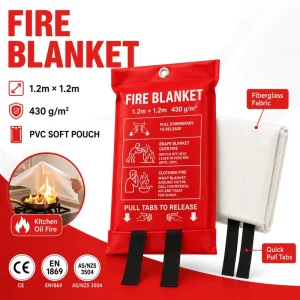 Fire Blanket 1.2*1.2m 430gsm Fiberglass PVC Soft Pouch