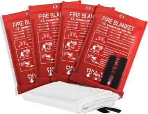 Fire Blanket 40″ * 40″ Fiberglass Emergency Fire Blanket for Home and Kitchen Bedroom Camping Grill Restaurant