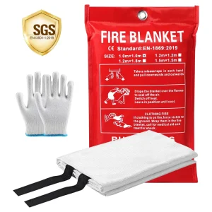 Fire Blanket CE Certified 1m X 1m Fiberglass Heat Resistant 1000F Anti Fire Emergency Protection for Home Use