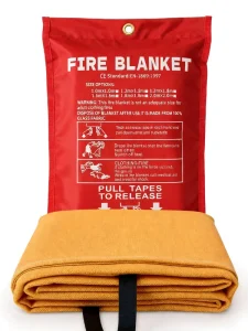 Fire Blanket Double sided Silicone Glass Fiber Flame Retardant Fire Blanket for Hotel Fire Kitchen Emergency Firefighting