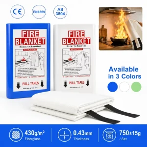 Fire Blanket Fiberglass PVC Hard Case 1x1m EN1869 Kitchen Safety