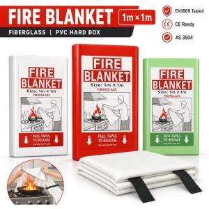 Fire Blanket PVC Hard Box Fiberglass 1*1m EN1869 Approved Kitchen Fire Suppression System