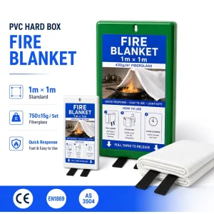 Fire Blanket Safety Product PVC Case Fiberglass 1x1m EN1869 Certified OEM Supply