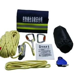 Fire Emergency Self Rescue Safety Rope Set Fire Drill Tool Kit Reflective Fire Training Pack