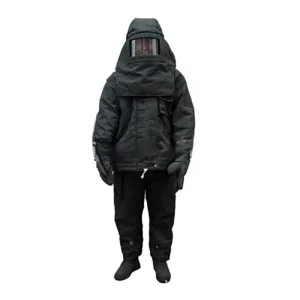 Fire Proximity Suit Heat-Resistant Fireproof Fireground Protective Firefighting Turnout Gear DuPont Materials Black Full-Body