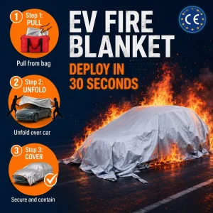 Fire Retardant Fiberglass High Temperature Resistant Fire Suppression Blanket 6m X 8m for EV Car Fire with Custom Logo