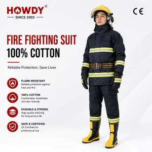 Fire Safety Suit Workwear Emergency Rescue Pure Cotton Fireproof Firefighting Equipment Khaki Firefighter Uniform