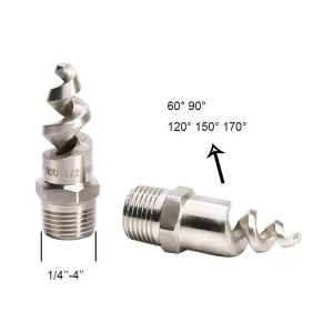 Fire Sprinkler 1/2 Wet Scrubber Stainless Steel Nozzle, Brass Full Cone Spiral Water Spray Nozzle