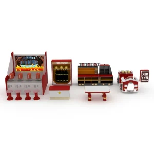 Fire Station Role Play Wooden Dollhouse with Indoor Playground Fire Station Role Play Dollhouse