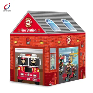 Fire Station Tent Indoor Pretend Game Toy Kids Tent