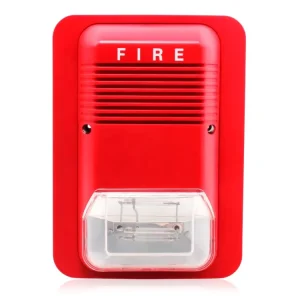 Fire Strobe Siren Sound and Light Alarm High Decibel LED Flash with Strobe Siren Bell Horn Light and Sound