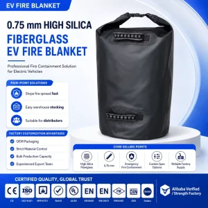Fire Suppression Blanket EV Safety Equipment High Silica Fiberglass
