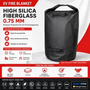 Fire Suppression Blanket for Car Battery Fire Safety OEM Custom Size Available