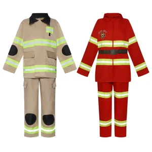 Firefighter Costume for Halloween Kids’ Career Experience Cosplay Stage Performance Costume