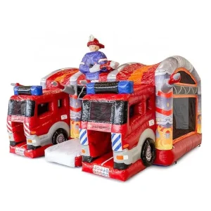 Firefighter Inflatable Bounce House with Slide Combo for Resort Hotel Parties PVC Material Multiple Styles