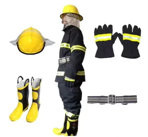 Firefighter Suit Nomex IIA Aramid Water Resistant Durable Split Style HRC3 for Firefighting Operations