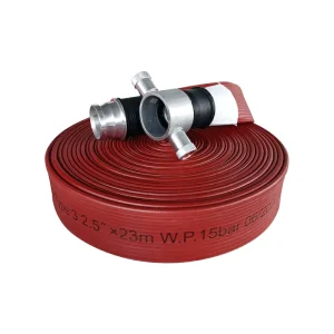 Firefighting Equipment Accessories BS6391 Approved Double NBR Covered Fire Hose Pipe 15bar 15-30m