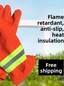 Firefighting Gloves Fire Resistant Flame Retardant High Temperature Insulating Specialized Protective Gear Firefighters