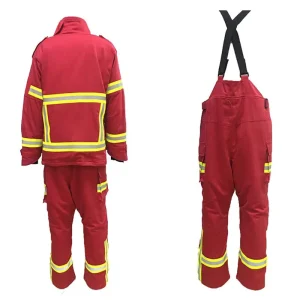 Firefighting Suit Aramid Material Flame Retardant Waterproof Detachable Design High Heat Resistance Fire Uniform