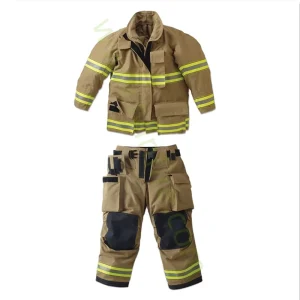 Firefighting Suit Breathable Fabric Lining Fireman Clothing Workwear Style Jacket and Pants With Safety Features